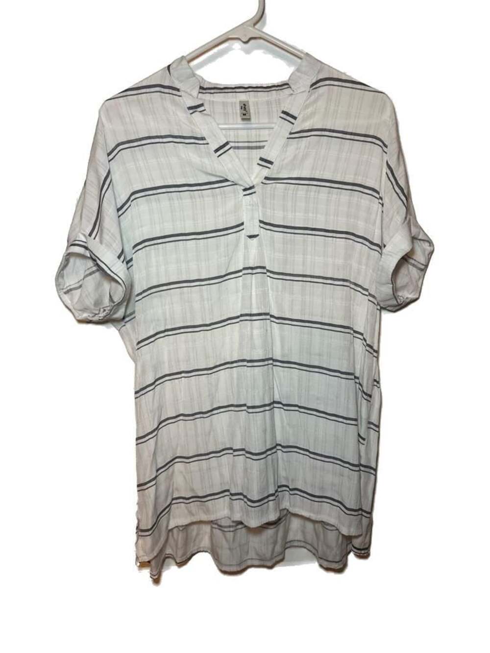 ePretty Chicago Striped V-Neck Tunic Blouse